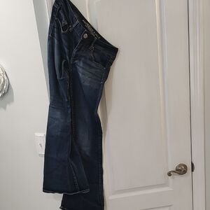 American Eagle Outfitters Dark Blue Boho Artist Flare Jeans